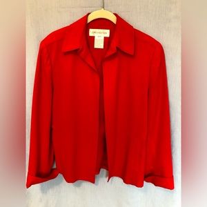 Jones NY red suit jacket. Perfect for the office or more casual with jeans.